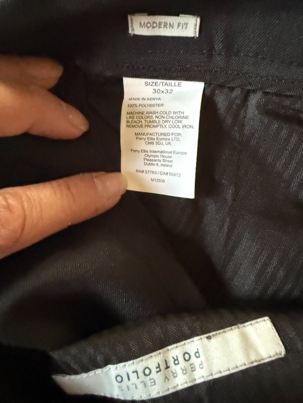 Perry Ellis Modern Fit Black Pants 30 x 32 - Picture 4 of 5